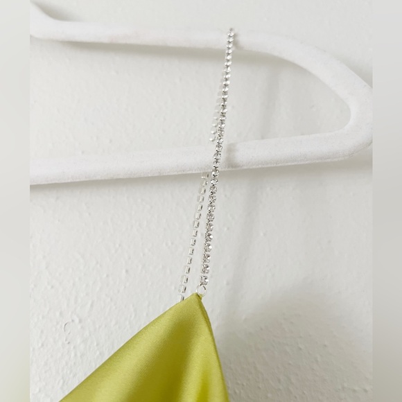 NWT House of Harlow 1960 Green Satin Rhinestone Straps Top - Picture 6 of 8